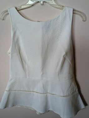 Worthington Cream Textured Peplum Tank